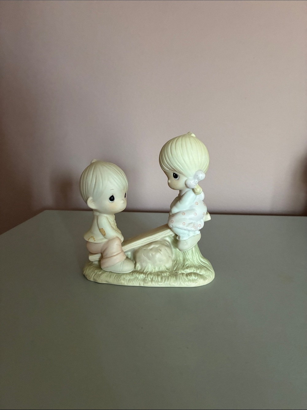 Precious Moments Pastel Children on Seesaw Figurine love lifted me
